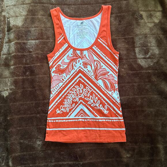 Banana Republic S Orange Print Stretch Cotton Tank w/ Flaw, Please Read - Picture 2 of 6